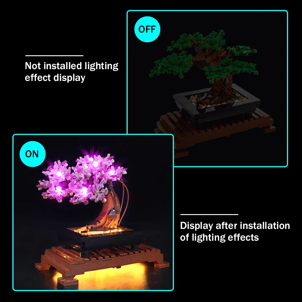 BrickBling LED Light Kit for LEGO Bonsai Tree 10281 Vibrant Pink