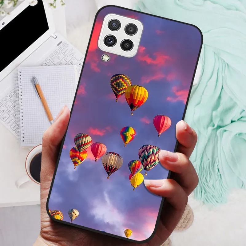 Black Silicone Soft Case with Lion and Wolf Design - Protective Shell for Samsung Galaxy A22/A22s 5G