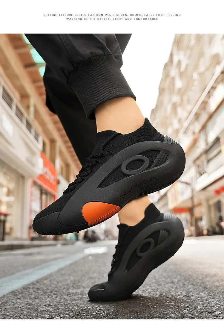 New 2025 Men's High-End Summer Shoes Trendy Versatile Mesh Breathable Thick Bottom Youth Running Sports Casual Shoes