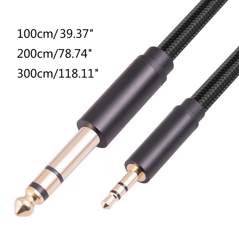 3.5mm to 6.35mm Audio Cable Stereo Audio Cable Jack Stereo Adapter Cable  1/8 1/4 Male for Cellphone Speaker,3m