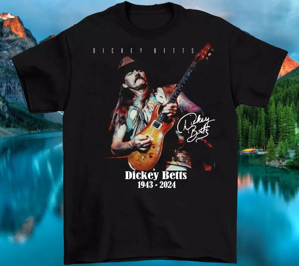 

РУБАШКА УНИСЕКС Dickey Betts, 1943 - 2024 хлопок, черная, все размеры от S до 5Xl