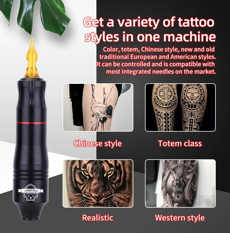 Wireless Tattoo Kit Rotary Tattoo Machine Set with 10PCS Tattoo Cartridge Needles Permanent Makeup Tools for Tattoo Artist 4