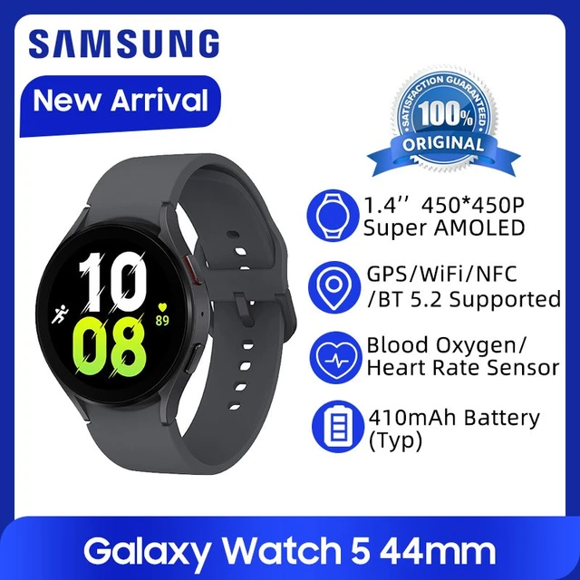 Samsung Galaxy Watch 5 44mm Smartwatch 1.4'' Super AMOLED Screen Blood Oxygen Heart Rate Sensor Battery WiFi