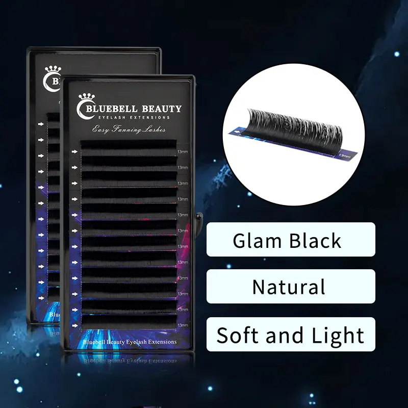 

Bluebell Beauty 12 Lines Easy Fanning False Eyelash Extension Auto Fans Russian Volume Soft Natural Fast Bloom Make Up Lashes