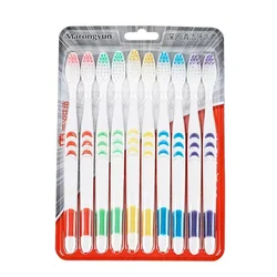 10 - Pack Soft Bristle Charcoal Toothbrushes for Adults - Deep Cleaning Wool Toothbrushes (White -10pcs)
