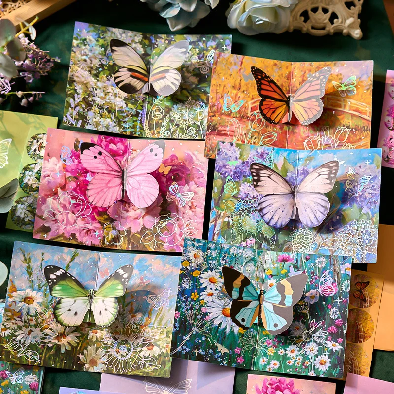 Three-dimensional butterfly greeting card envelope Set Planner Souvenir card Stationery Supplies
