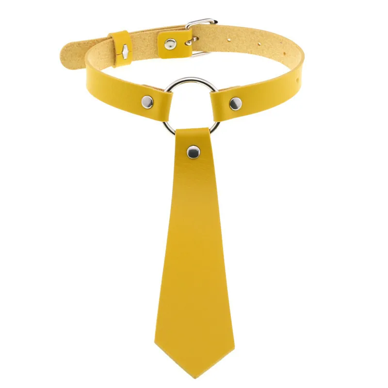 2022 Neue Gothic PU Leder Fliege Halsband Choker Kette Für Frauen Männer Schmuck Torques 2