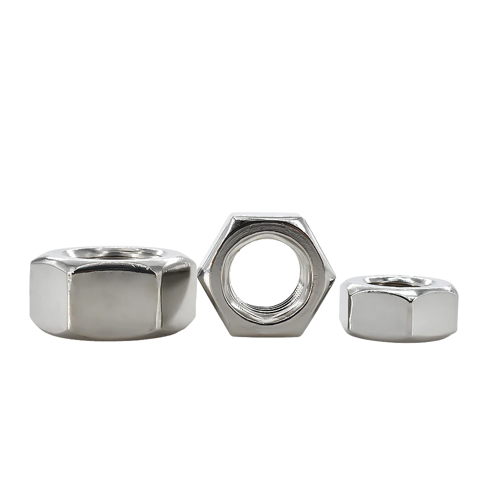 Stainless steel hex nuts M1 M2 M3 M4 M5 M6 M8 M10-M48 DIN934 304 SS hexagonal metric threaded fasteners
