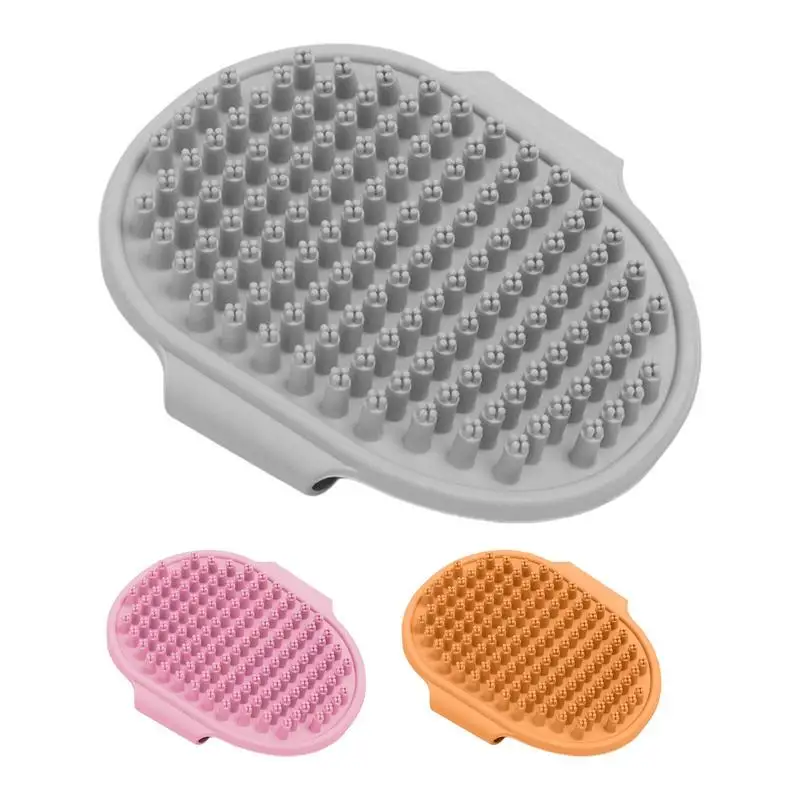 Dog Bath Brush Pet Shower Brush Soft Comb Grooming Scrubber Shower Brush For Bathing Dog Brush Pet Shampoo Massager Bath Brush bathroom dog bath brush massage gloves soft safety silicone comb with shampoo box pet accessories for cats shower grooming tool