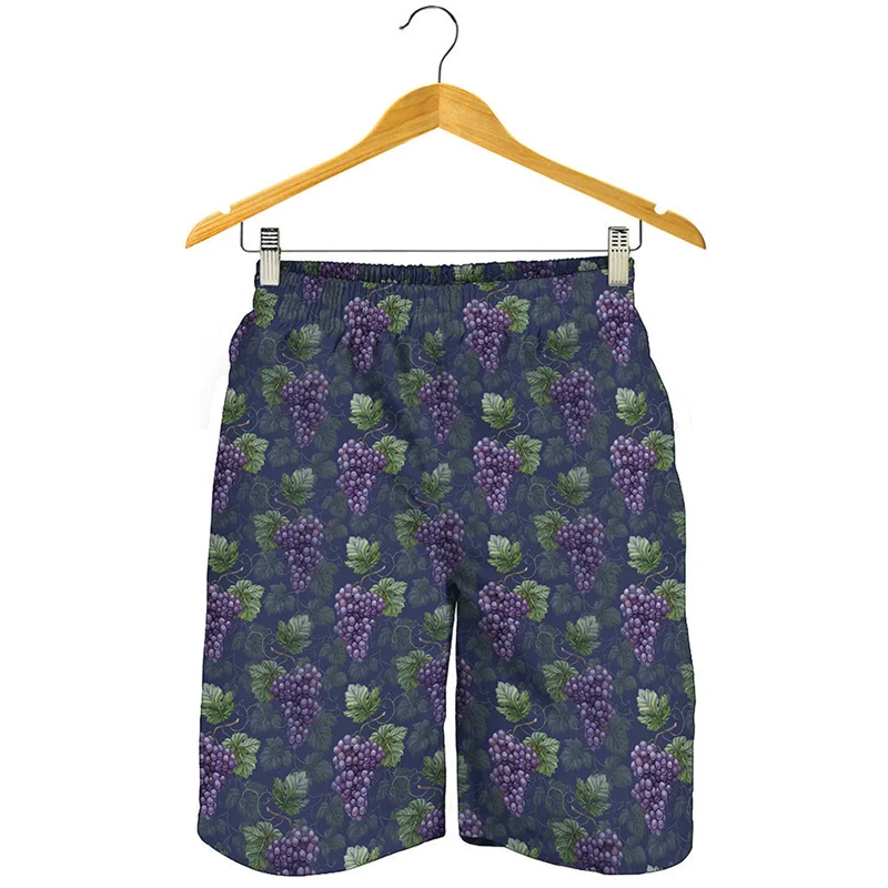 

Colorful Grape Pattern Beach Shorts Men 3d Printed Fruit Swimming Trunks Summer Street Short Pants Summer Surf Board Shorts