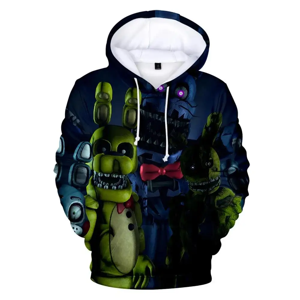 

Толстовка с капюшоном для мальчиков и женщин, толстовка с 3D принтом Five Nights, пуловер для школы и отдыха, куртка с капюшоном для мужчин и женщин, весна-осень