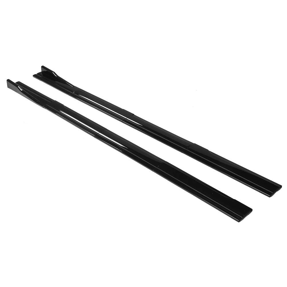8X 2.2M Universal Glossy Black Side Skirt Extension Rocker Splitters Diffuser Winglet for