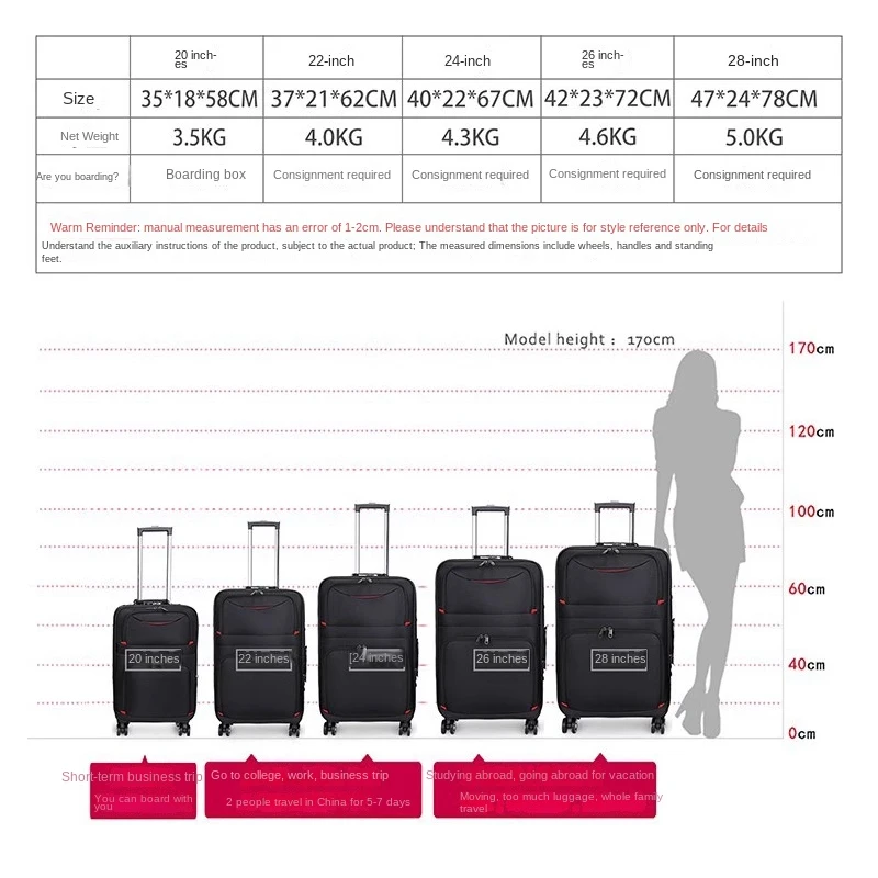 Luggage Set Large Capacity 28 Inch Student 24