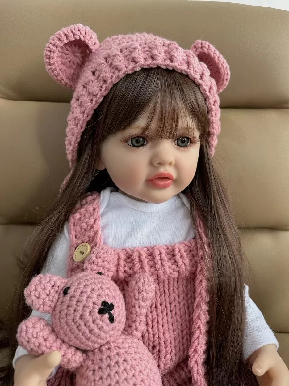 BZDOLL 55 CM 22 Inch Reborn Dolls Realistic Full Silicone Baby Bebe Newborn Girl Doll Princess Toddler Toy Gift 2