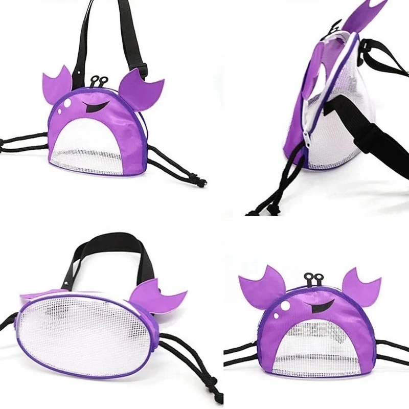 2024 Wholesale Summer Kids Travel Beach Mesh Bag Cartoon Crab Toy Storage Bag Children Shell Collecting Cute Bag 6