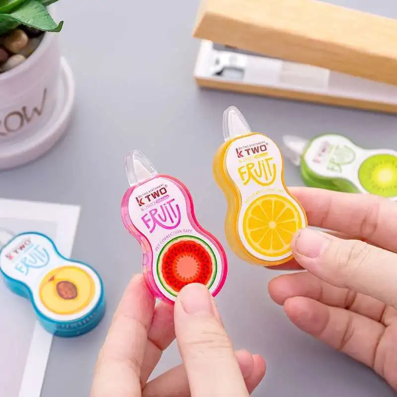 Lytwtw's Lovely Cute Kawaii Fruit Correction Tape Diary Stationery Office Funny School Supply Gift Kiwi Orange Watermelon 1 Pcs