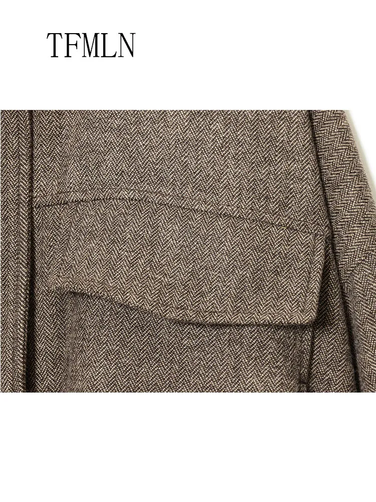 Oversize Causal Bomber Jackets For Women 2025 Autumn Winter Retro Loose Stand Collar Pockets Coats Zipper High Street Outwear