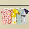 0-12M Unisex Newborn Baby Clothe Summer Thin Cotton Baby Romper Baby Boys Girls Short Sleeve Jumpsuit Playsuits Overalls Outfits 1