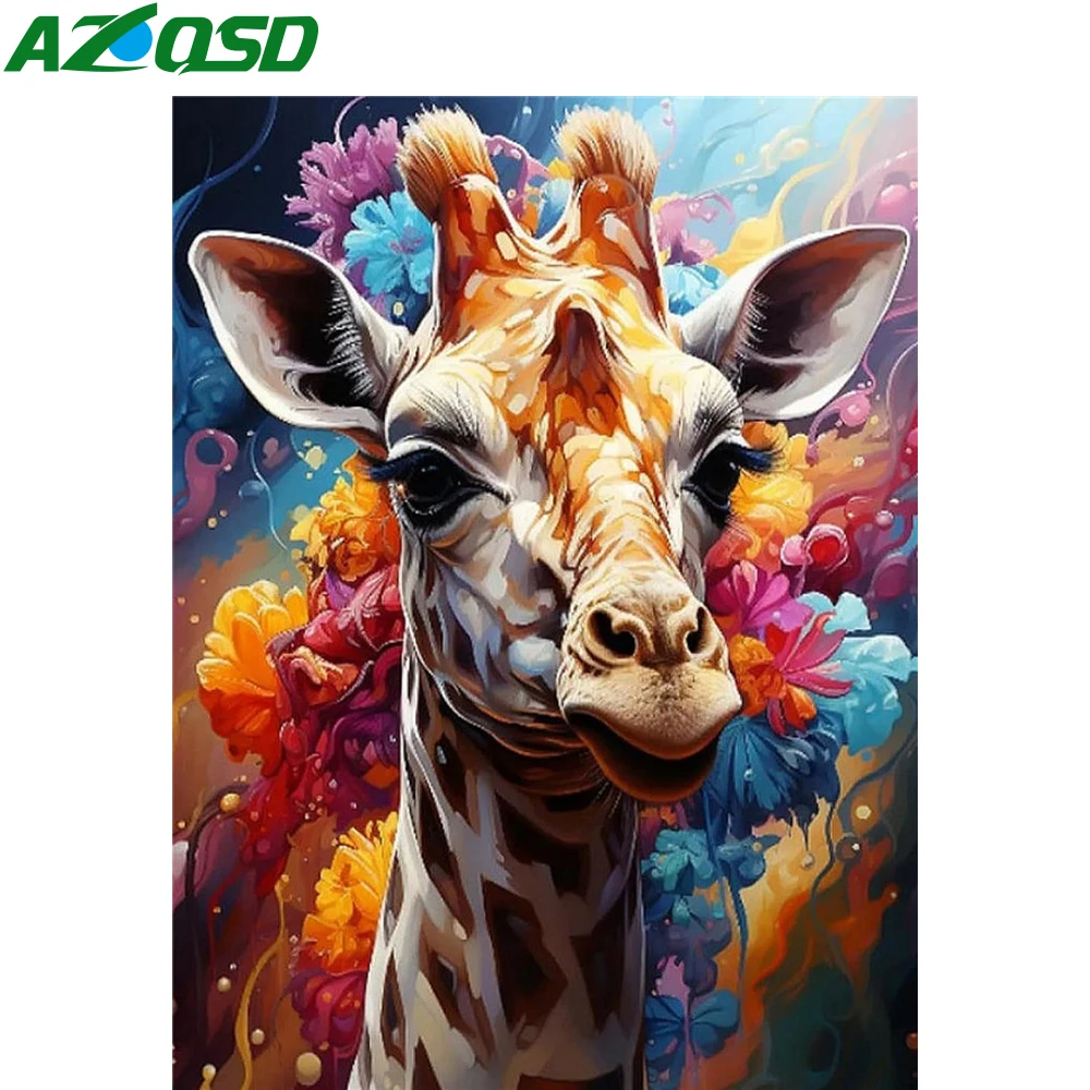 

AZQSD Алмазная вышивка Жираф животное ручная работа 5d Diy рукоделие Diy картина мозаика вышивка крестиком 30x40 см домашний декор искусство