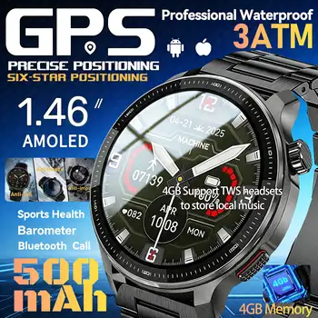 Nuovo Smartwatch GPS 2026 con Super Durata della Batteria, 4GB di Memoria, Impermeabile 3ATM, GPS Integrato, Mappa, Altimetro, Barometro e Bussola per Uomo