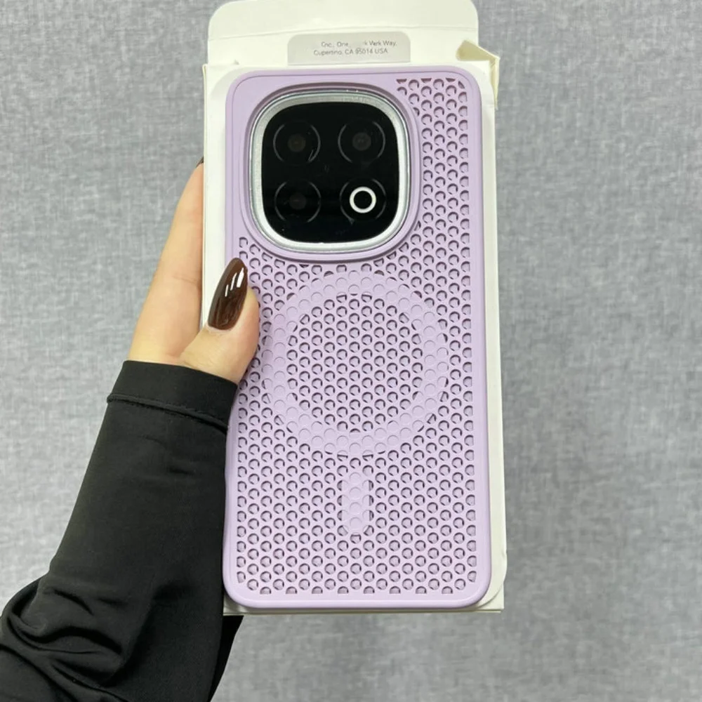Breathable Magnetic Matte Hard Phone Case with Wireless Charging Compatibility