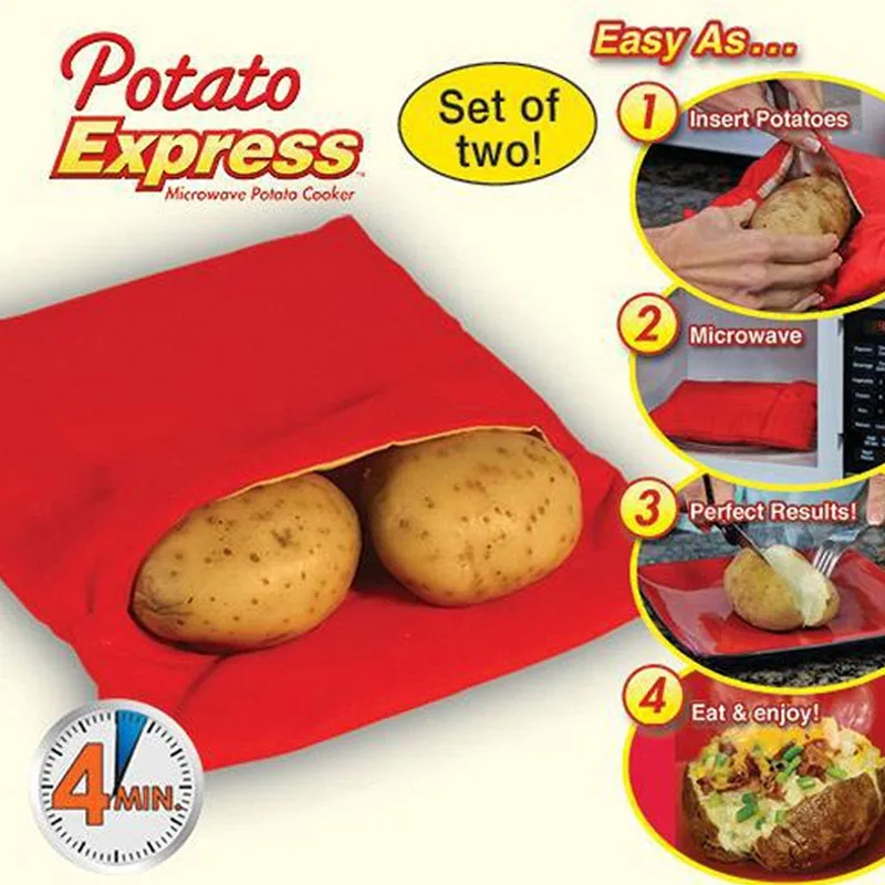 1PC Washable Cooker Bag Baked Potato Microwave Cooking Potato baking bag kitchen tools microwave cooking bags