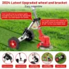 24V Cordless Grass String Trimmer 21000RPM Electric Lawn Mower Weed Adjustable Foldable Cutter Garden For Makita with 2 Battery 3