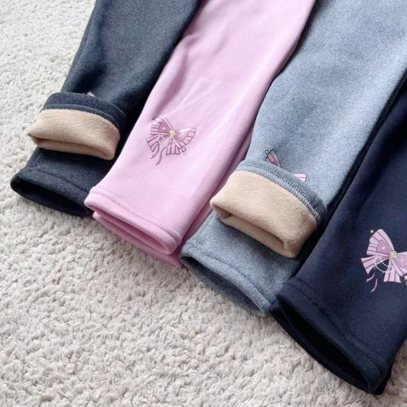 Girls Leggings Autumn Sping Winter Children Plus Velvet Pants Thicken Warm Long Trousers for Kids Baby Skinny Pencil Pants girls pants kids pants girls trousers