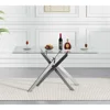 Rectangular Glass Dining Table Kitchen Glass Top Table for 4 with   Metal Legs,Dining Table Kitchen Glass Table for Kitchen 3