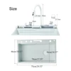White Nano Stainless Steel Kitchen Sink Double Waterfall Integrated Digital Display Faucet Set Soap dispenser Cup Washer Crane 6