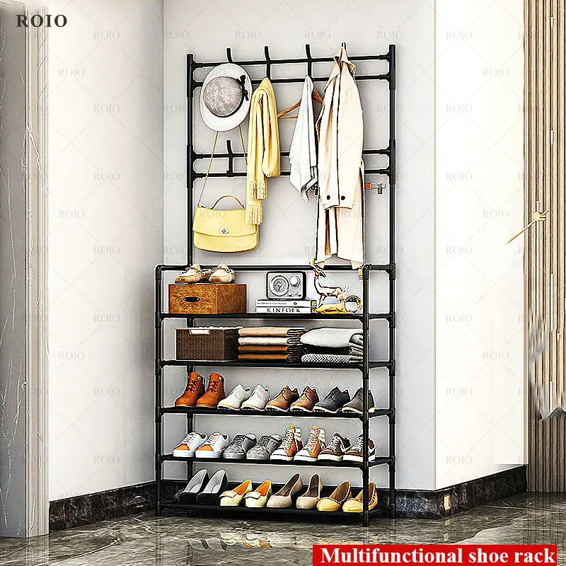 Multi-layer Shoe Rack DIY Clothes Hanger Coat Rack Storage Clothing Drying Shoe Organizer