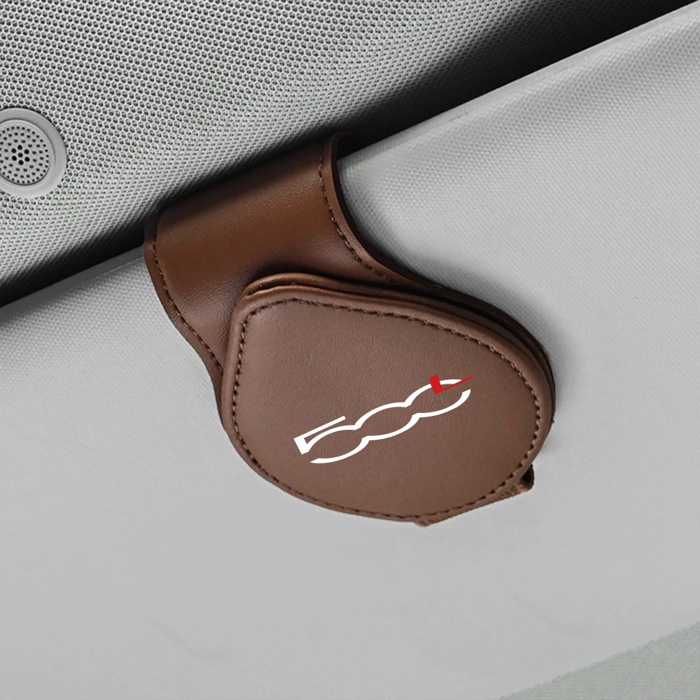 フィアット 500 バイザー ホルダー クリップ サングラス・カード・メガネ 色：ベージュ 2個セット 車のサンバイザーサングラスホルダークリップサンバイザーチケット