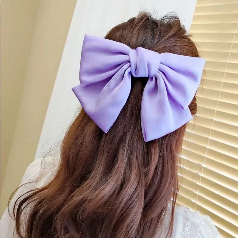 Elegant Satin Butterfly Hair Bow Clip - Trendy Bowknot Accessory