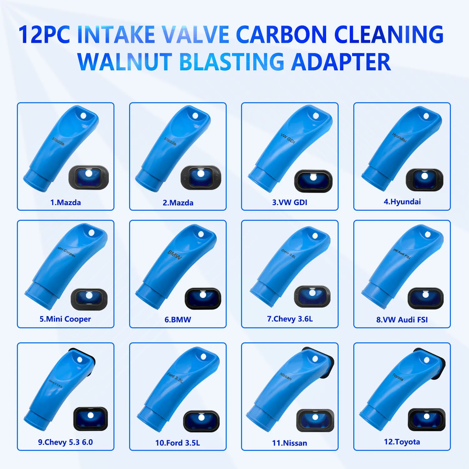 12PCS blue black walnut sandblasting joint car carbon removal machine engine carbon deposit walnut sand cleaner 2