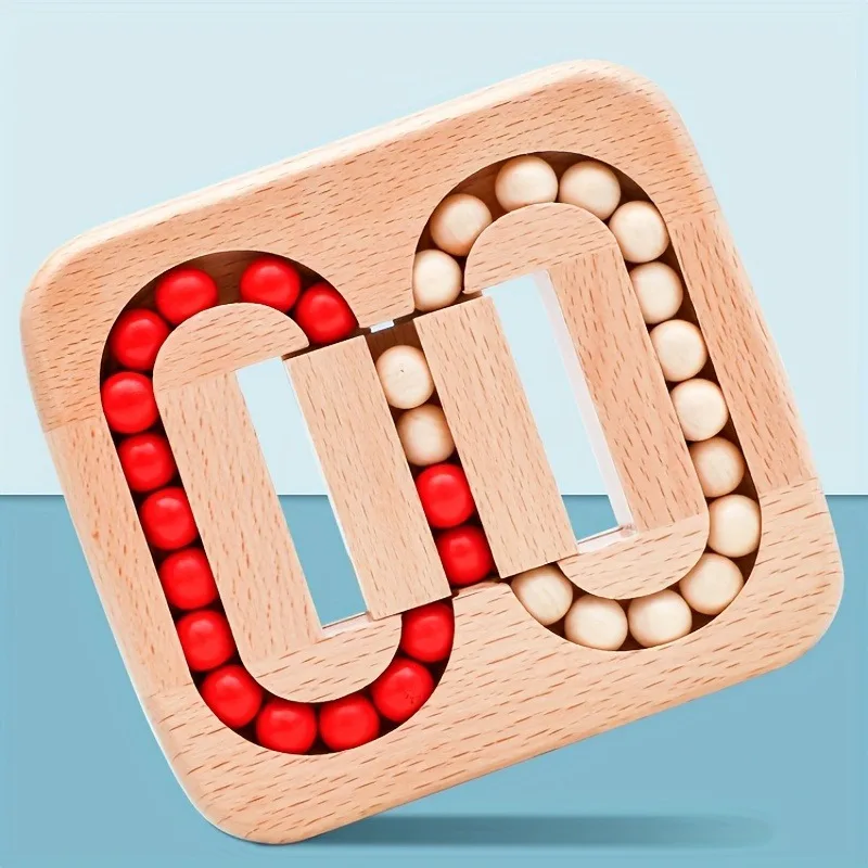 1Set Maze Ball Game, Creative Ring Solving Maze Adult Stress Relieving Puzzle Game, Wooden Plane Ball Hole Lock Luban Lock