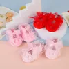 Newborn Princess Soft Sole First Walkers Infant Girls Lace Anti-slip Shoes for Party Wedding Toddler Crib Cotton Prewalker 0-18M 5