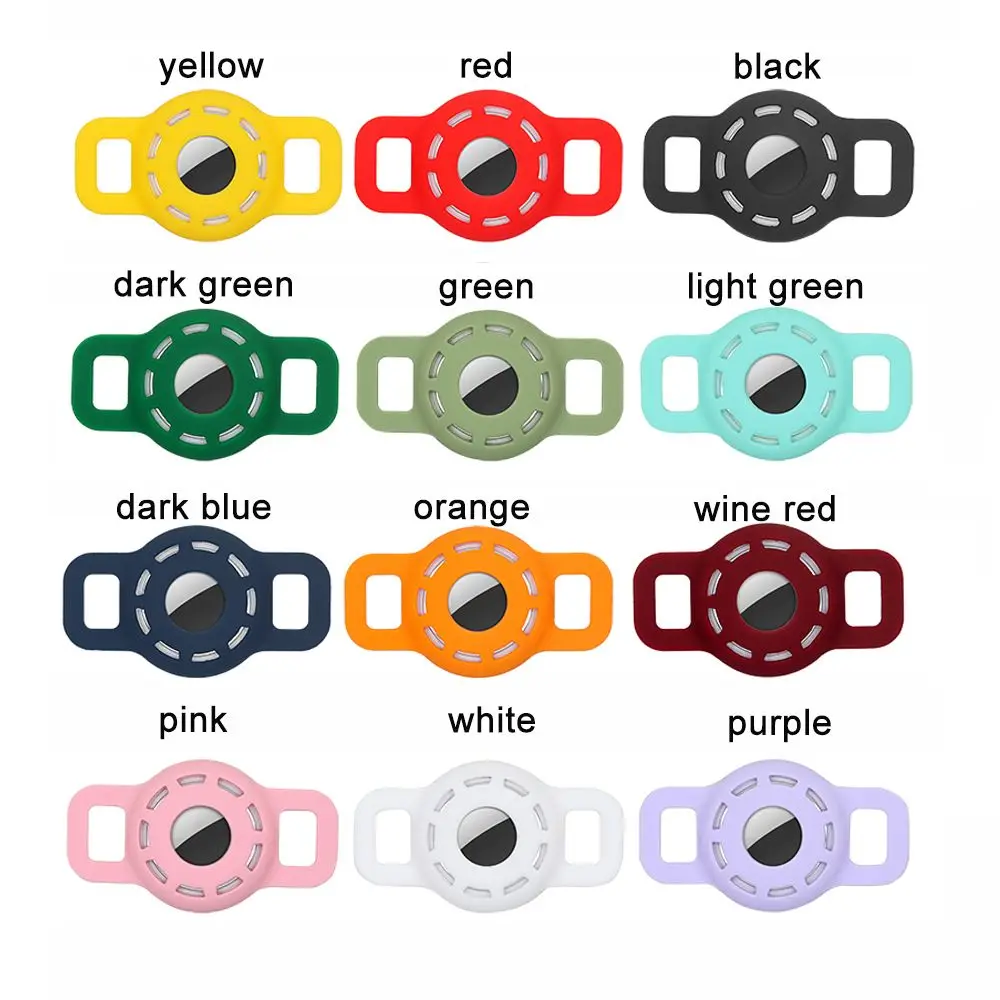 Hollow Airtag Protective Case Air Tag Holder Silicone Pets Anti Lost Locator Tracker Strap Cover For Apple Airtags Accessories