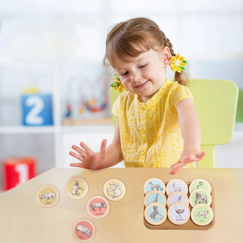 Wooden Multifunction Children Animal Cognition Writing Magnetic Drawing Board Blackboard Learning Education Toys For Kids