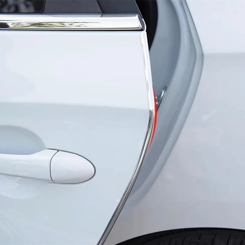 Silver Car Door Edge Scratch Protector - Chrome Bumper Trim Strip Exterior Moulding