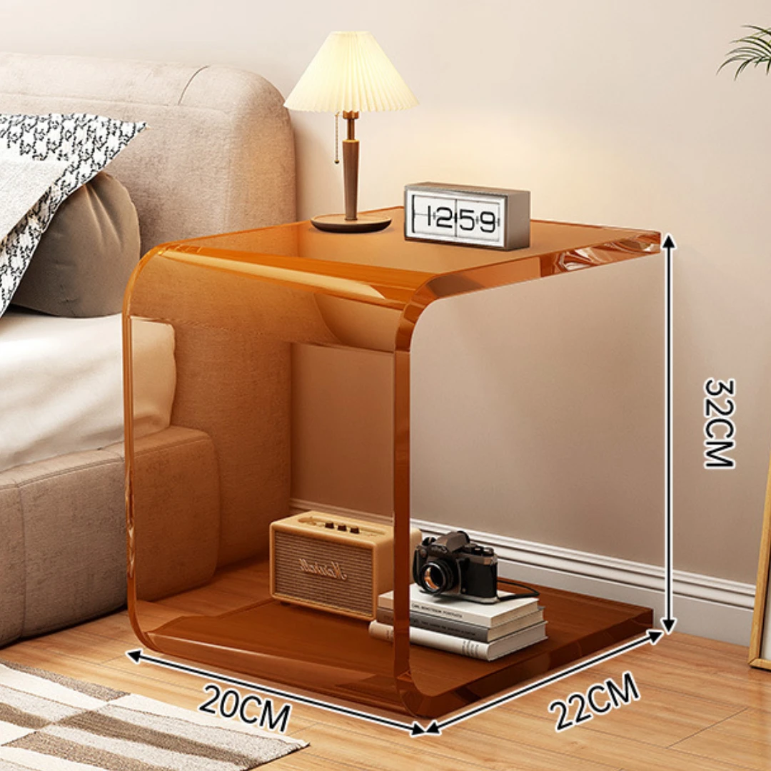 

Modern Coffee Table Acrylic Tray Small Transparent Floor Coffee Table Sofa Side Square Bedside Tavolino Da Divano Room Decor