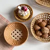 Vietnamese Hand-woven Autumn Rattan Woven Storage Towel Holder Coaster Tea Drain Photography Props  Snack Plate Fruit Plate 3