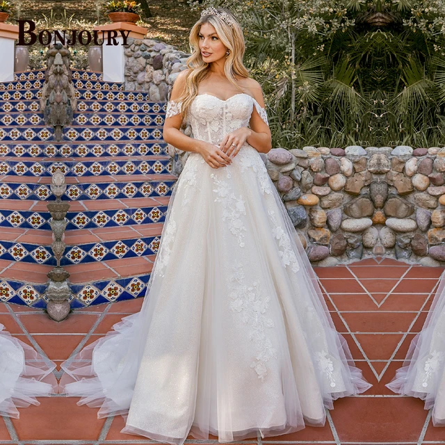 Vestido de noiva princesa com glitter tule para querida, Vestido de baile,  Vestidos de noiva fora do ombro, Vestidos personalizados - AliExpress