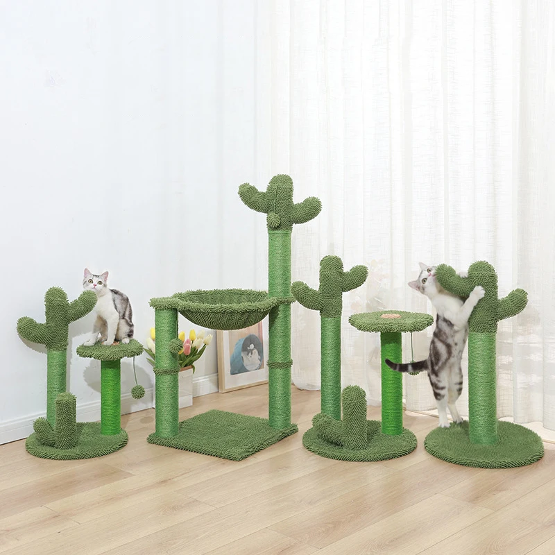 Sisal Rope Tree Towel Cactus Cat Scratching Post Kittern Scratcher For