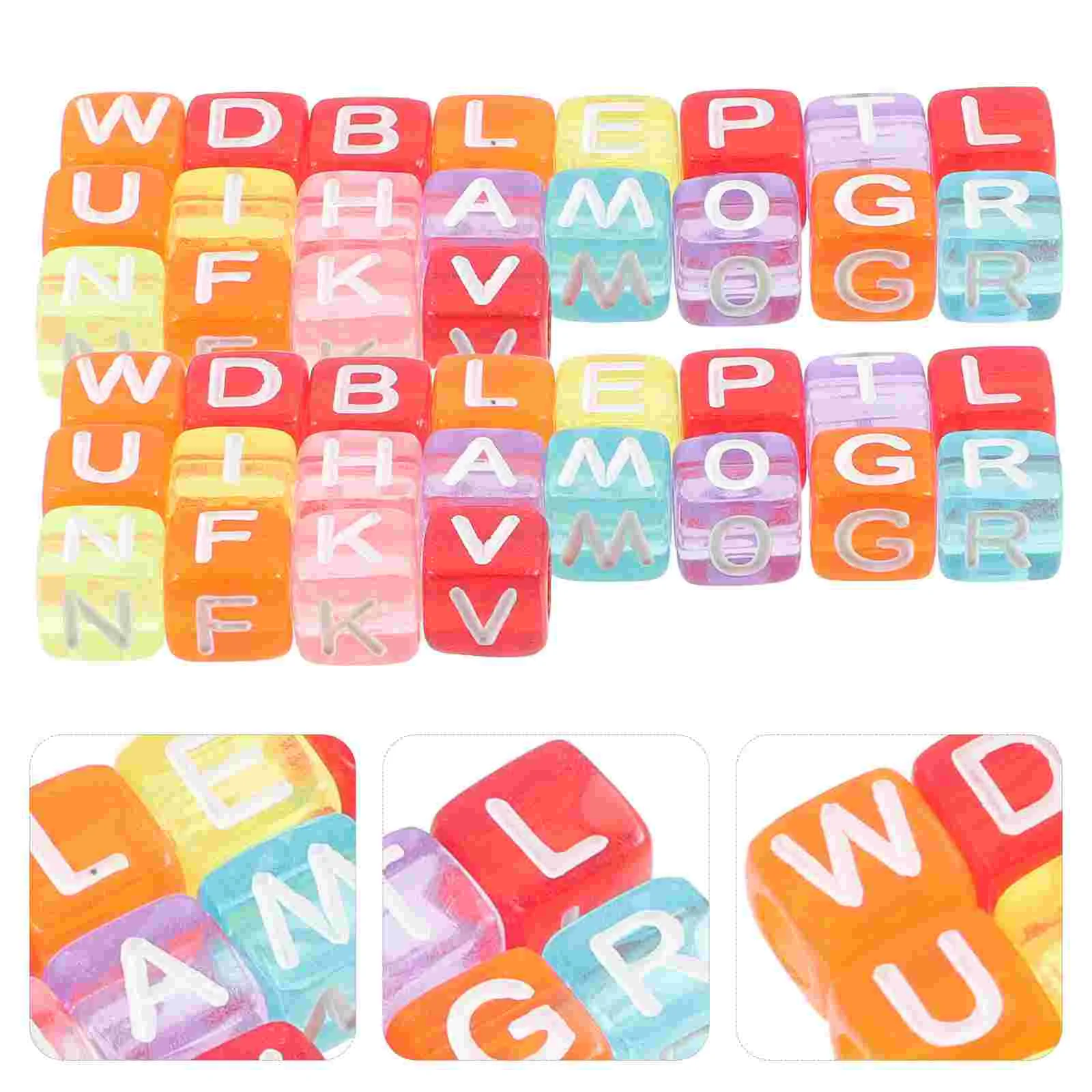 

Colorful Letter Square Beading Material DIY Children's Bracelet Necklace Jewelry Accessories 50 Pcs
