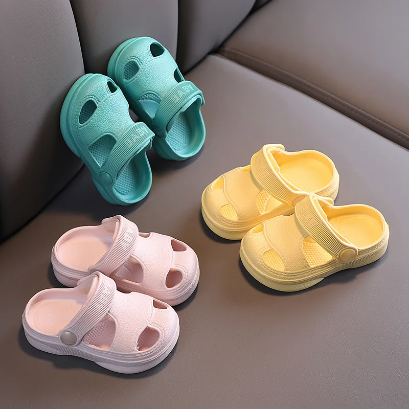 Children's Slippers Summer Pink Color Cute Beach Shoes for Boys Girls Waterproof Antiskid Bathroom Kids Slippers Soft Baby Shoe