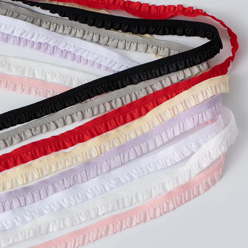 Elastic Lace Trim Ribbons for Party Dress Decoration Clothing DIY Crafts Supplies Needlework Sewing Fabric 5Meters