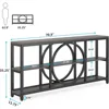70.9 inch Sofa Console Table, Extra Long Narrow Entryway Tables with 3 Tier Wood Storage Shelves Metal Frame Black  Gray 2