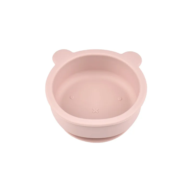 1PC New color Silicone Baby Tableware Set - Cute Bear Shape Suction Bowl for Toddler Eating Training Durable & Safe Dinner Plate 6