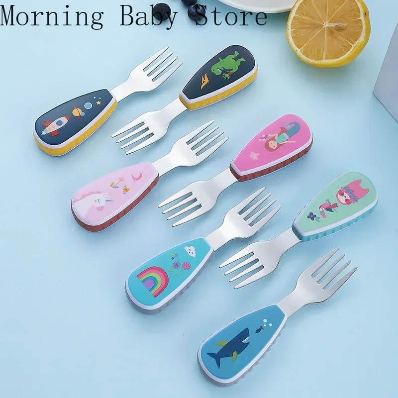 304 Stainless Steel Baby Feeding Spoon Fork Set