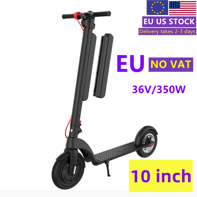 10 inch 36V350W 10AH adult folding electric scooter X8 aviation pure aluminum alloy integrated molding scooter battery car